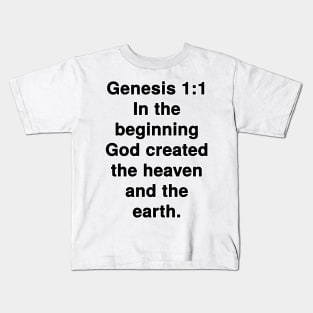 Genesis 1:1 King James Version Bible Verse Typography Kids T-Shirt